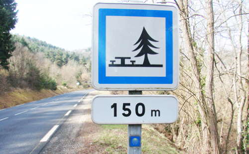 Depart du chemin de Compostelle à Chamalières-sur-Loire au niveau de la coursière de Chantegraille